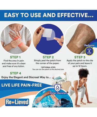 Re-lieved 3-in-1 Pain Relief Patches - Organic Natural Ingredients - 60 Count - Buy Online on GoSupps.com