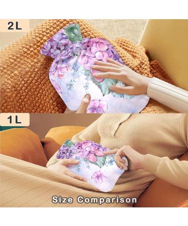 NAANLE Hot Water Bottle with Cover - 1L Transparent | Pain Relief for Menstrual Cramps Hand & Feet | Watercolor Shorts Heat & Cold Therapy - Buy Online on GoSupps.com