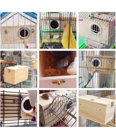 Wooden Parakeet Nesting Box with Coconut Fiber Toy - Ideal for Cockatiel Lovebirds Budgie Finch Canary - 7.8x4.8x4.8 - Buy Online on GoSupps.com