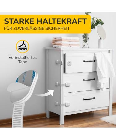 Borbet Child Locking Cabinet & Drawer Protection (10 Pieces) - Adjustable Strong Hold & Easy Application for Maximum Baby Safety - Buy Online on GoSupps.com