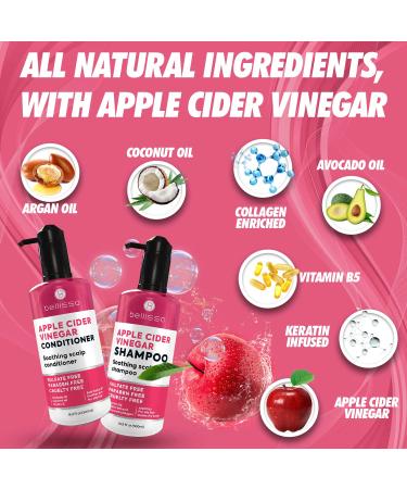 Apple Cider Vinegar Shampoo & Conditioner Set | Sulfate & Paraben Free | Anti-Dandruff Scalp Treatment with Biotin, Keratin & Moisturizing Oils | For Men & Women | 2 x 16 Fl Oz - Buy Online on GoSupps.com