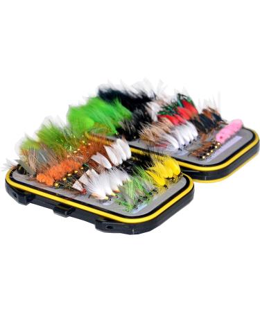 Outdoor Planet Waterproof Fly Box with 100 Trout Flies + Pocket Box - Dry/Wet/Nymph/Streamer Lures - Buy Online on GoSupps.com