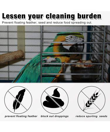 Adjustable Bird Cage Cover Nylon Mesh Netting Seed Catcher for Parrot Macaw - White & Black - 78 x 14.6 Inch - Buy Online on GoSupps.com