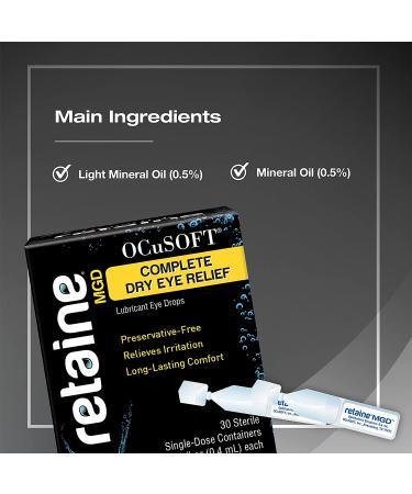 Ocusoft Retaine MGD Emulsion 30 ct Single Use Containers - 0.01 oz Milky White Solution - Buy Online on GoSupps.com