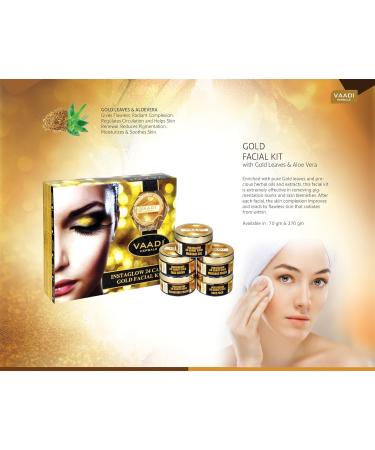 Buy Vaadi Herbals Gold Facial Kit - 24 Carat Gold Leaves Marigold & Wheatgerm Oil All Natural Unisex Skincare - 70g | International Shipping - Buy Online on GoSupps.com