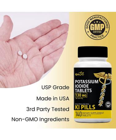 Potassium Iodide Radiation Tablets 130mg (280 Tablets) - 2 Pack EXP 05/2032 | Ki Pills for Radiation | YODO Naciente Anti Nuclear Fallout Tabs - Buy Online on GoSupps.com