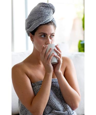 Everplush Quick Dry Hair Towel - Gray | Fast Drying Hair Wrap - Buy Online on GoSupps.com