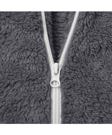Shop Hanxiulin Oversized Plush Jacket for Women - Warm Lined Fleece Mantel Elegant Hoodies Lightweight Outdoor Coat in Dark Gray - Buy Online on GoSupps.com
