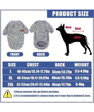 Warm Dog Sweater - Fleece Hoodie for Small & Medium Dogs - Soft Winter Coat for Corgi Bulldog Bichon (2XL 45cm Gray) - Buy Online on GoSupps.com