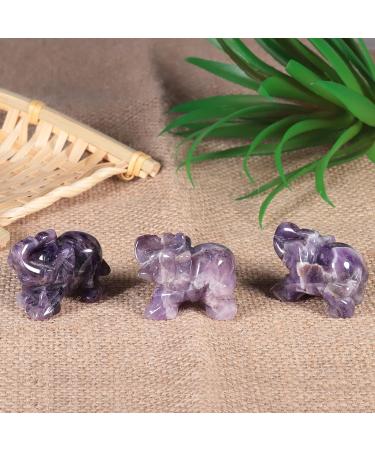NUPUYAI Amethyst Elephant Figure - Gemstone Crystal Lucky Charm | Feng Shui Reiki Decoration - Buy Online on GoSupps.com