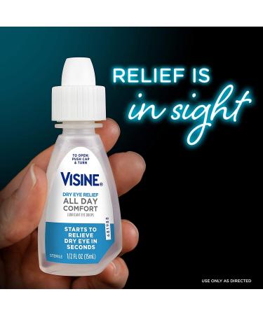 Visine Dry Eye Relief Lubricant Eye Drops 0.5 fl oz - All Day Comfort - Buy Online on GoSupps.com