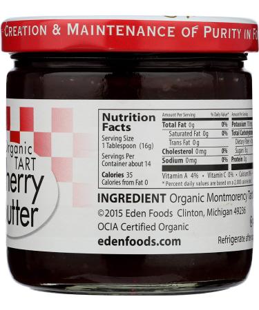 Eden Organic Cherry Butter - 8 oz Glass Jar - Montmorency Tart Cherries - Buy Online on GoSupps.com
