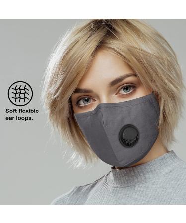 NU R Reusable Face Mask in 5 Layer Washable Durable Protection Mask with Inserted Nose Clip Protection Mask for Daily Use Grey 02 - Buy Online on GoSupps.com