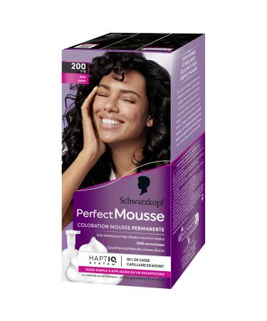 Schwarzkopf Perfect Mousse - Ammonia-Free Permanent Foam Hair Colour - Black 200