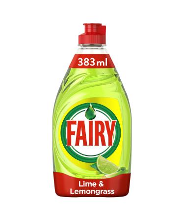 Fairy Antibacterial Washing Up Liquid Lime and Lemongrass Protects You Sponge for Up to 24 Hours Against Bacterial Growth 383 ml 383 ml (Pack of 1)