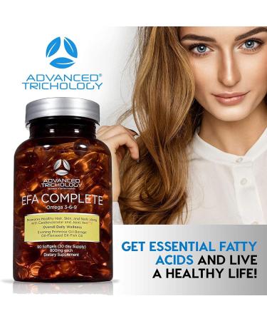 EFA Complete High Potency Omega 3 6 9 Flax, Fish, Borage & Evening Primrose Oil 800mg - 90ct | 3rd Party Tested, High GLA & 369 Omegas - Buy Online on GoSupps.com