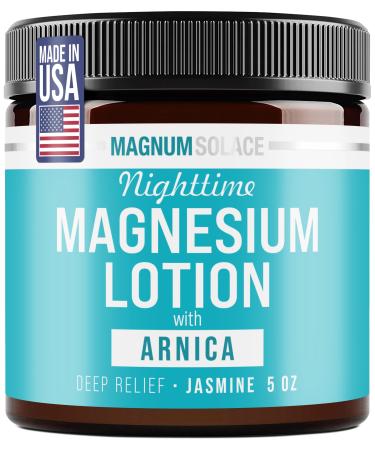 Magnum Solace Nighttime Magnesium Lotion with Arnica Soothing Relief & Relaxation Highly Concentrated Magnesium for Muscles & Joints Apply to Legs or Feet Before Bed Skin-Friendly