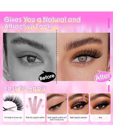 Shop Wiwoseo Magnetic Eyelashes - Natural Look No Glue Waterproof & Reusable with Magnetic Eyeliner & Tweezer - International Shipping Available - Buy Online on GoSupps.com