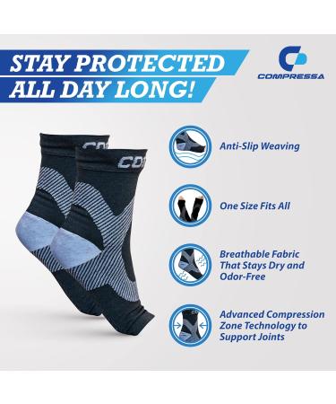 Compressa Ankle Brace for Men & Women - Premium Compression Sleeve for Joint Pain Relief Muscle Recovery Arthritis & Injury Support (3 Pairs - Buy Online on GoSupps.com