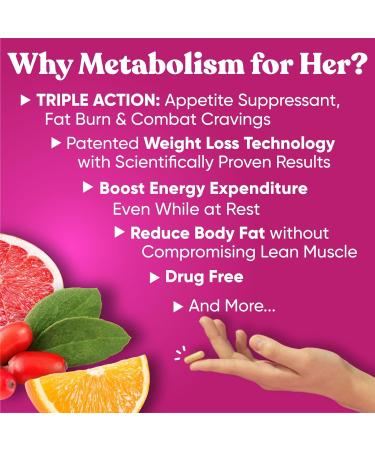 Metabolism for Her - Women's Weight Loss Pills | Appetite Suppressant Fat Burner & Metabolism Booster - 60 Veg Capsules - Buy Online on GoSupps.com