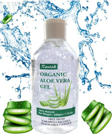 Raslok Aloe Vera Gel 100% Pure Natural Aloe Gel For Face Skin & Hair Care (7.7 oz - 220gm) 220 g (Pack of 1) - Buy Online on GoSupps.com