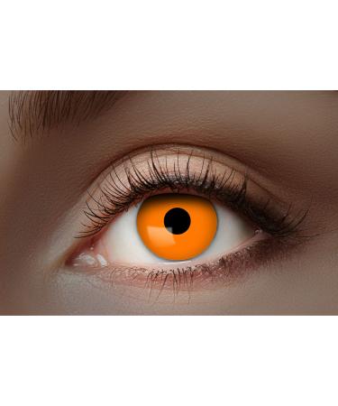 Eyecatcher 84027541-300 - Colored UV contact lenses 1 pair for 12 months bright orange carnival Mardi Gras Halloween