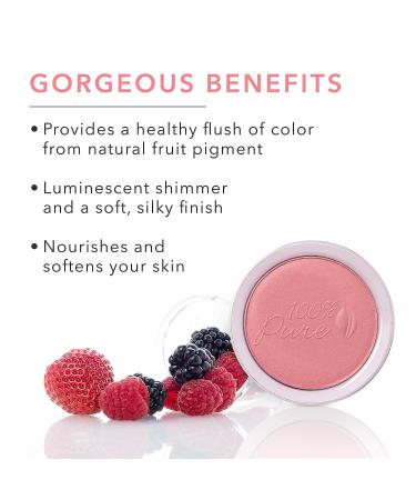100% Pure Powder Blush - Peppermint Candy (Shimmery Neutral Pink) 1.81oz - Rosehip Oil, Cocoa Butter - Natural Makeup - Buy Online on GoSupps.com