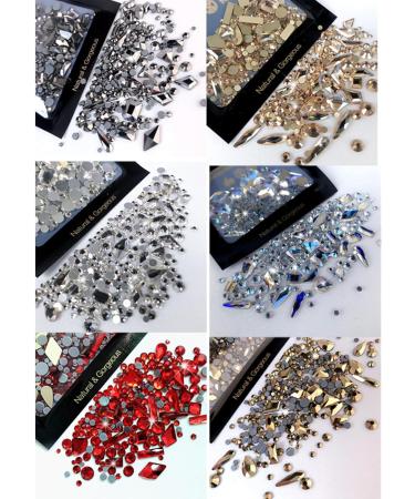 Mixed Flat Bottom Nail Art Rhinestones Set DIY Nails Decor For Nail Enthusiasts And Professional Artists Mine black - Buy Online on GoSupps.com