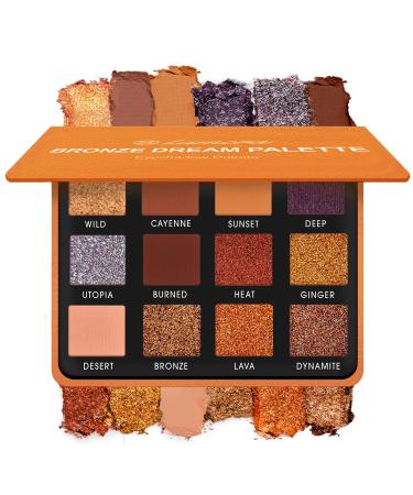 Nude Bronze Neutral Eyeshadow Palette - 12 Highly Pigmented Shimmer Matte Colors For Professional Amber Light Gold Makeup Looks - Travel Size Eye Shadow Palette With Mirror brown - Buy Online on GoSupps.com