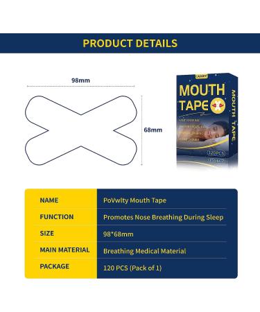 PoVwlty 120 PCS Mouth Tape for Sleeping Better | Drug-Free Nasal Strips to Reduce Snoring and Improve Sleep Quality - Buy Online on GoSupps.com