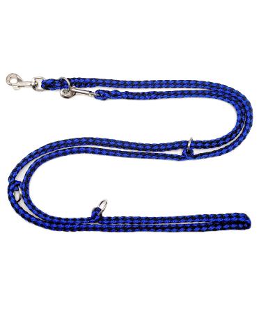 Dogeline Double Line Practice line for medium dogs up to 45 kg over 39 colors very stable (3.50 m black and blue) 3.50 m black and blue