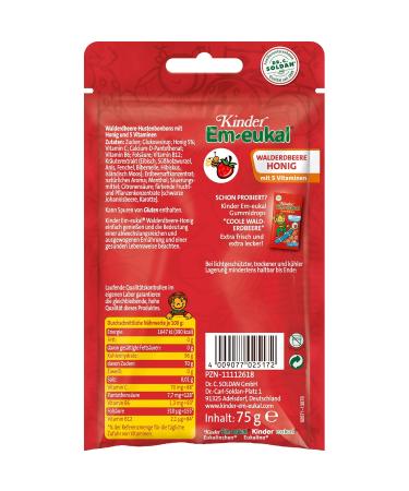 Kinder Em-eukal Wild Strawberry-Honey Cough Drops with 5 Vitamins - Sugar-Containing 15 x 75g | International Shipping - Buy Online on GoSupps.com