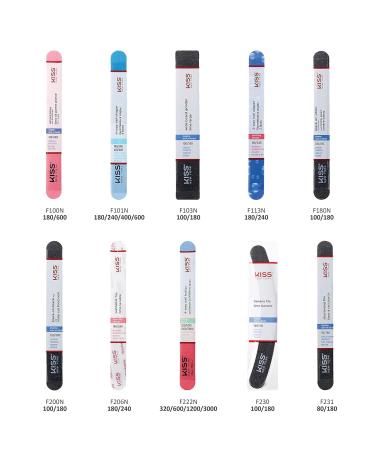 Kiss File All Purpose & Smoother 180 Medium / 600 Extra Fine F100N - Pack of 6 | Nail Files & Smoothes Natural and Artificial Nails - Buy Online on GoSupps.com