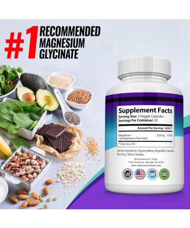 3X Bottles Magnesium Glycinate Complex 525mg High Absorption Chelated Formula for Muscle Relaxation & Recovery - Vegan 90 Capsules - Buy Online on GoSupps.com