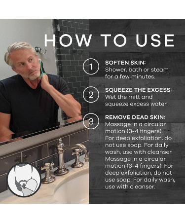 Dermasuri Beard and Body Scrub Mitt - Deep Exfoliation Skincare Kit for Bearded Men - Cleanse Skin, Brush Away Ingrown Hair - Shaving & Grooming Essentials - Buy Online on GoSupps.com