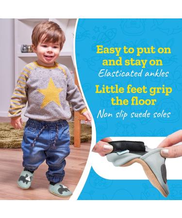 Bridget Bulldog Grey Soft Sole Leather Baby Shoes for Boys and Girls 0-6 Months - Buy Online on GoSupps.com