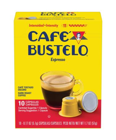 Cafe Bustelo Espresso Dark Roast Coffee 10 Capsules 0.17 oz (5.1 g) Each