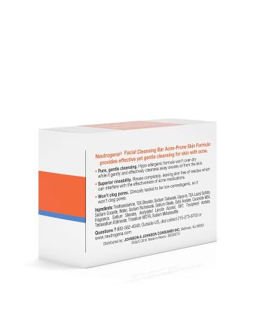 Neutrogena Facial Cleansing Bar for Acne-Prone Skin - Glycerin-Rich Non-Medicated Hypoallergenic Formula 3.5 oz | International Shipping Available - Buy Online on GoSupps.com
