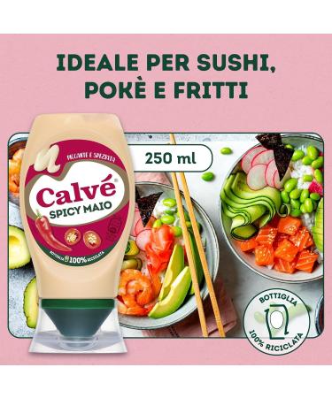  Italian Gourmet E.R. Calv Maionese Spicy Mayo 12 pieces of 250 ml mayonnaise with the addition of paprika and cayenne pepper spicy and spicy sauce ideal for sushi pok and fries+Italian Gourmet polpa 400g - Buy Online on GoSupps.com