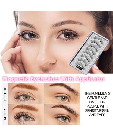Magnetic Eyelashes with Applicator No Glue 3D Magnetic Eyelashes Kit 4 Pairs of Reusable Magnetic Eyelashes Natural Magnetic Eyelashes 3D Magnetic Eyelash Partner Set Lightweight and Easy to Wear - Buy Online on GoSupps.com