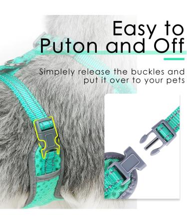 Thinkpet No-Pull Dog Harness & Leash Set - Breathable Adjustable Safe Control for Small Medium & Large Dogs - Reflective Padded Green L - Buy Online on GoSupps.com