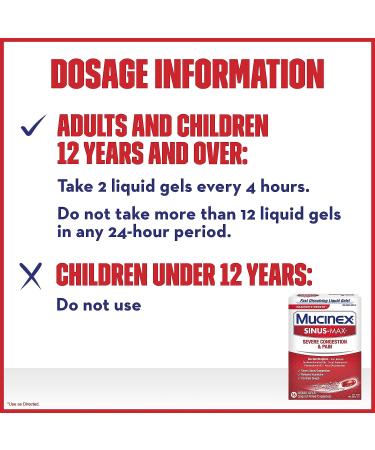 Mucinex Sinus-Max Max Strength Severe Congestion & Pain Liquid Gels 16ct - Fast Relief Formula - Buy Online on GoSupps.com