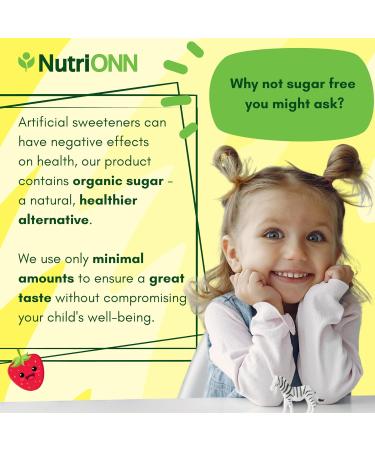 NutriONN Organic Kids Probiotic Gummies - USDA Organic Chewable Probiotics for Kids - 60 Delicious Gummies - Child Digestive Immune Support & Gut Health Supplement - Vegan & Non-GMO - Buy Online on GoSupps.com