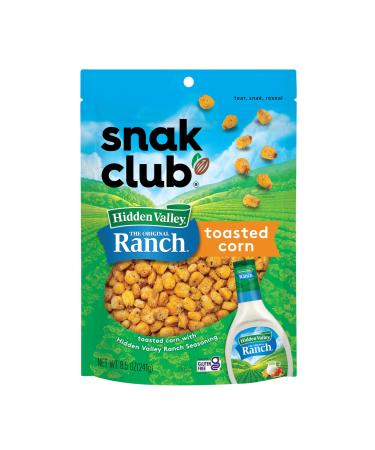 Snak Club Toasted Corn with Hidden Valley Ranch Seasoning Roasted and Salted Corn Nuggets Gluten-Free and Kosher Snack 8.5 oz Resealable Bag