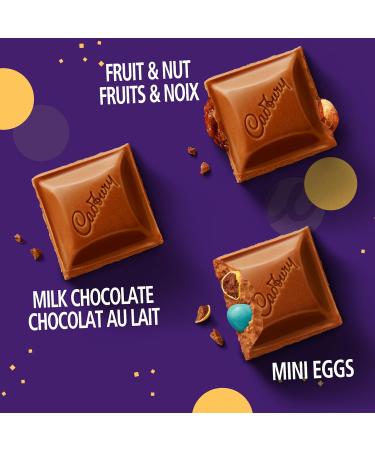 CADBURY Dairy Milk Assorted Gift Box CADBURY Dairy Milk milk chocolate Fruit and Nuts Flavour and Cadbury Mini Eggs Flavour Chocolate Bars Candy Bars 304 g (16 Mini Bars x 19g) - Buy Online on GoSupps.com