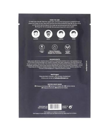 Wolf Project Korean Face Mask - Gentle Mud Mask with Vitamin B3, C & E for Oil Control & Pore Minimization. Deep Cleansing for All Skin Types. 5 Pack Mud Masks - Buy Online on GoSupps.com
