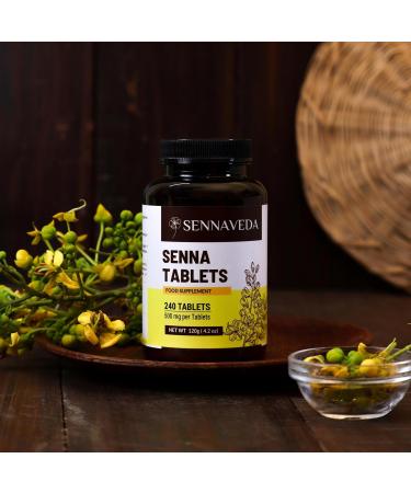 Sennaveda Senna Tablets 240 ct | Natural Laxatives for Digestive Health & Detox Cleanse - Buy Online on GoSupps.com
