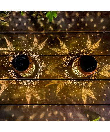 Hummingbird Solar Lantern Lights Outdoor Hanging Metal Decor Lanterns-Waterproof LED Decorative Light for Garden Patio Yard Lawn Backyard Front Porch as Gifts for Mom Grandma Women (2 Hummingb 2 Hummingbirds and 2 Dragonflies 4 - Buy Online on GoSupps.com