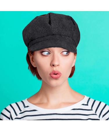 Women's 3-Piece Newsboy Cap Set - Vintage Octagonal Beret Hats in Khaki, Light Pink, and Black - Buy Online on GoSupps.com