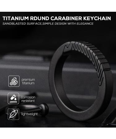 TISUR Titanium Round Carabiner Clip - Black Small Keychain D-Ring Spring Hook Key Ring - Buy Online on GoSupps.com